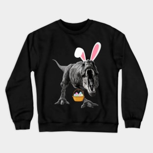 Easter T-Rex Bunny Ears Easter Basket Crewneck Sweatshirt